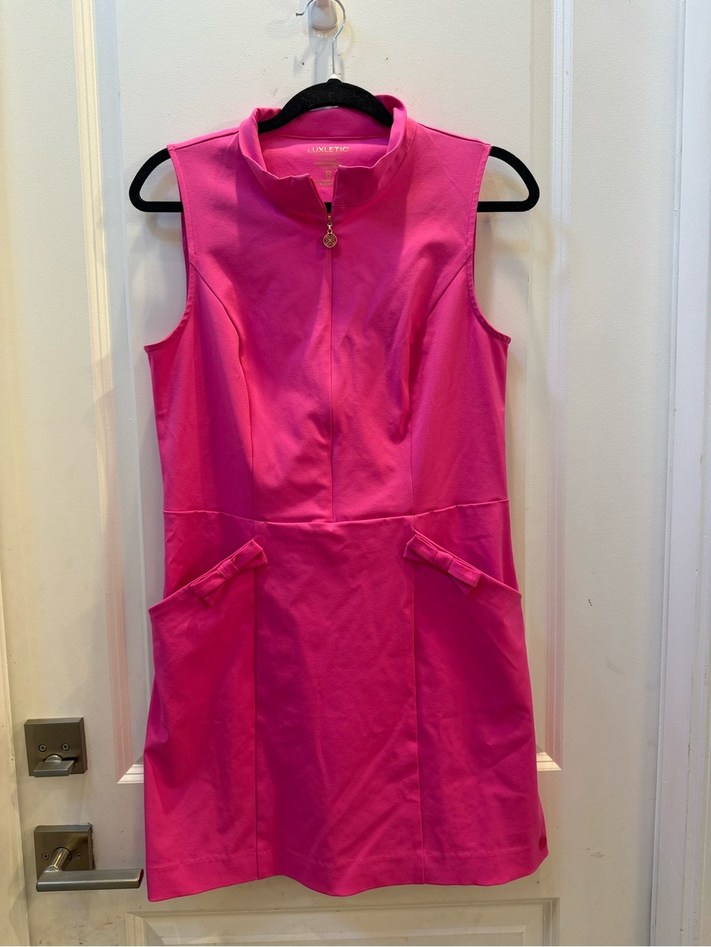 Lilly Pulitzer Sleeveless Hot Pink Golf Dress with Front Zip